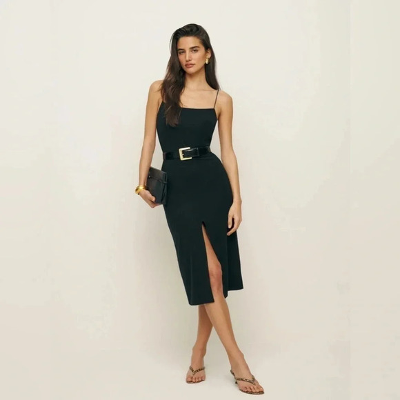 Reformation Pavia Knit Black Midi Dress Size S B178 - Picture 4 of 8